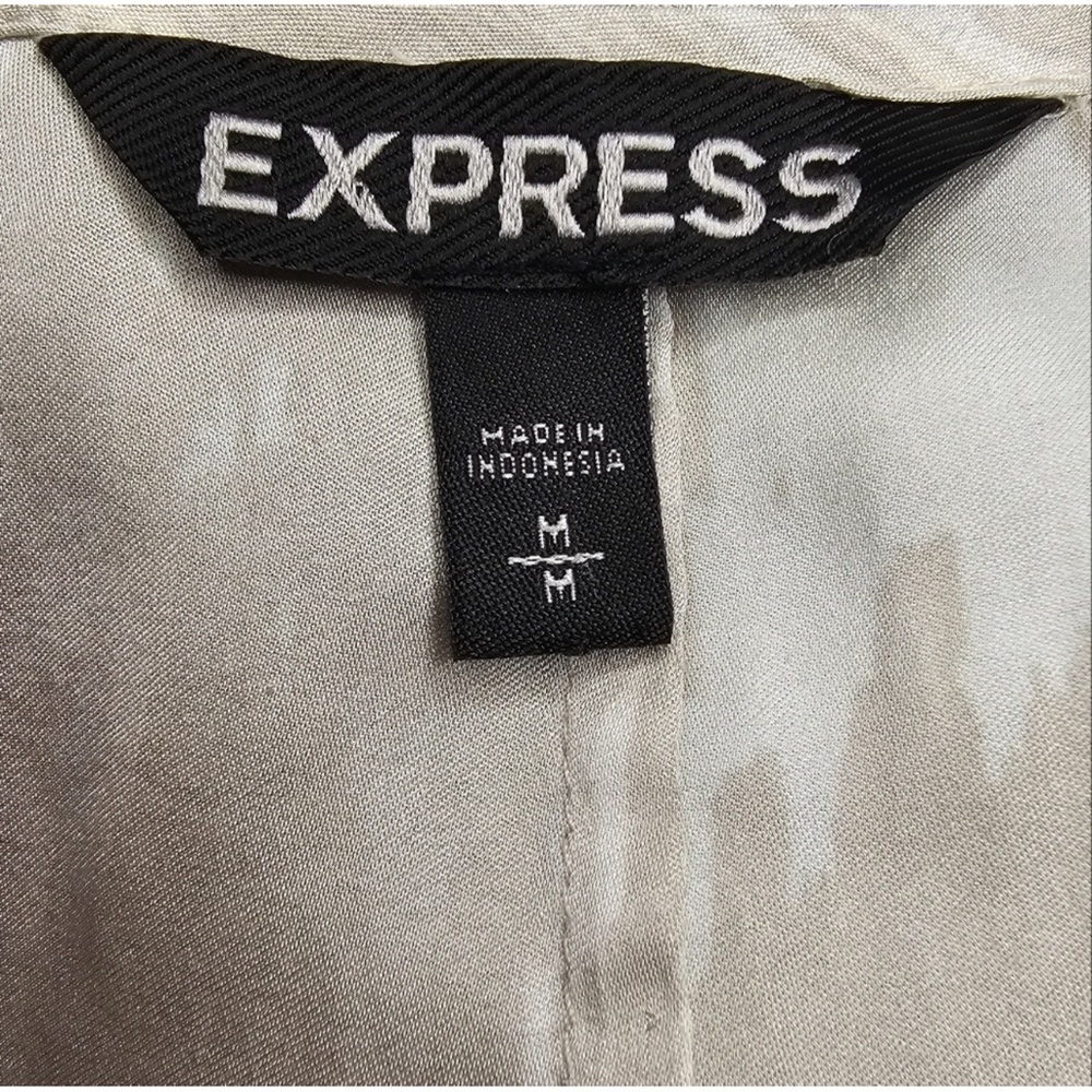 Express Cream and Tan Women's Blouse - Picture 3 of 7
